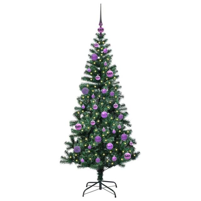 Berkfield Home Elegant Artificial Pre-lit Christmas Tree Green 150 cm PVC & Metal - image 1