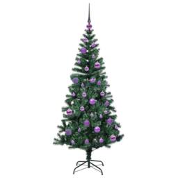 Berkfield Home Elegant Artificial Pre-lit Christmas Tree Green 150 cm PVC & Metal - thumbnail 4