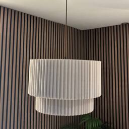 CGC Lighting Allegra Oatmeal Linen Two Tier Extra Large Layer Drum Lampshade in Beige - thumbnail 8