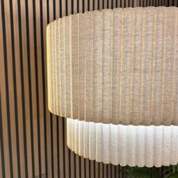 CGC Lighting Allegra Oatmeal Linen Two Tier Extra Large Layer Drum Lampshade in Beige - thumbnail 6