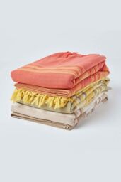 Homescapes Cotton Morocco Striped Throw in Terracotta - Size: 255 cm x 360 cm - thumbnail 6