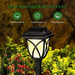 KORVIXA 6PCS Solar Powered LED Garden Stake Lights in Black - Size: 100 cm - thumbnail 3