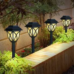KORVIXA 6PCS Solar Powered LED Garden Stake Lights in Black - Size: 100 cm - thumbnail 2