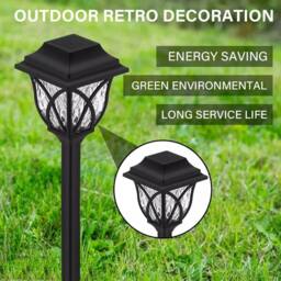 KORVIXA 6PCS Solar Powered LED Garden Stake Lights in Black - Size: 100 cm - thumbnail 5