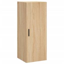 Berkfield Home Highboard Sonoma Oak 34.5x34x180 cm Engineered Wood in Light Oak - thumbnail 7