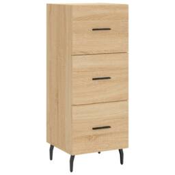 Berkfield Home Highboard Sonoma Oak 34.5x34x180 cm Engineered Wood in Light Oak - thumbnail 5