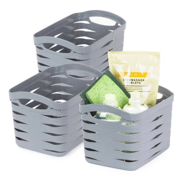 EONLION Medium Storage Basket 13L Grey Woven Plastic - Size: 500mm - image 1