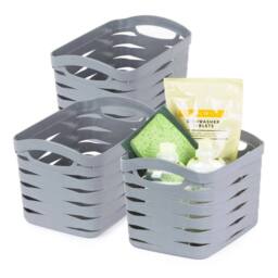 EONLION Medium Storage Basket 13L Grey Woven Plastic - Size: 500mm - thumbnail 1