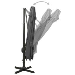 Berkfield Home Durable Cantilever Umbrella with Double Top 300x300 cm Anthracite in Dark Grey - thumbnail 4