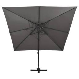 Berkfield Home Durable Cantilever Umbrella with Double Top 300x300 cm Anthracite in Dark Grey - thumbnail 3