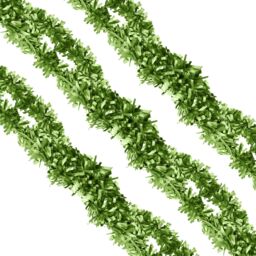 Neel Blue Christmas Shiny Metallic Chunky Tinsel Garland, 6.5ft in Bright Green - thumbnail 8