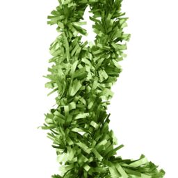 Neel Blue Christmas Shiny Metallic Chunky Tinsel Garland, 6.5ft in Bright Green - thumbnail 1