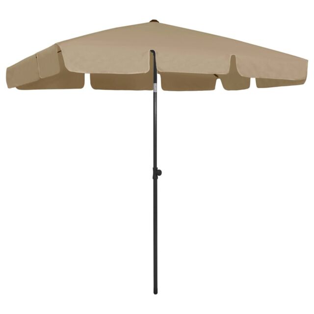 Berkfield Home Beach Umbrella Taupe 200x125 cm in Beige - image 1
