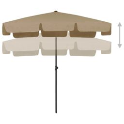 Berkfield Home Beach Umbrella Taupe 200x125 cm in Beige - thumbnail 3