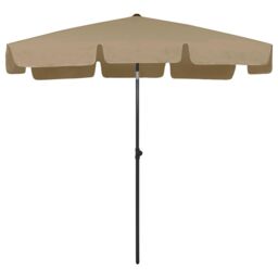 Berkfield Home Beach Umbrella Taupe 200x125 cm in Beige - thumbnail 2