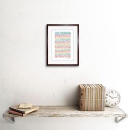 "Artery8 Wall Art Print Desiderata Rainbow Words Ehrmann Typography Framed in Brown - Size: W7"" x H9""" - thumbnail 2