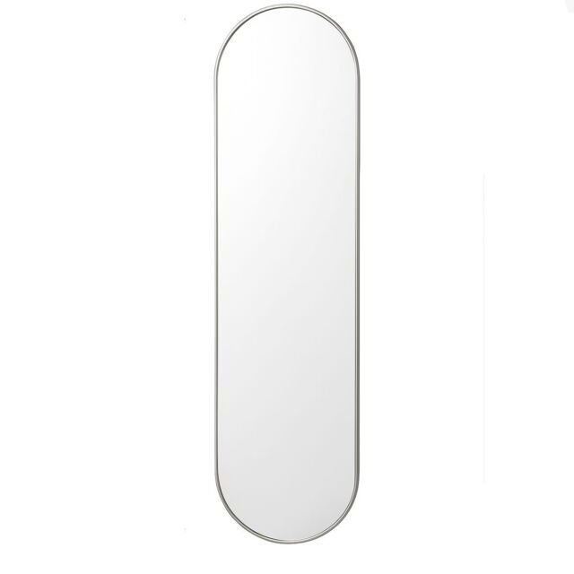 Melody Maison Silver Oval Framed Wall Mirror 140cm X 40cm - Size: 140 cm X 40 cm - image 1