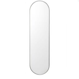Melody Maison Silver Oval Framed Wall Mirror 140cm X 40cm - Size: 140 cm X 40 cm - thumbnail 1