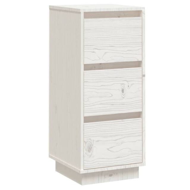 Berkfield Home Sideboard White 32x34x75 cm Solid Wood Pine - Size: 32 x 34 x 75 cm - image 1