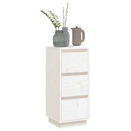 Berkfield Home Sideboard White 32x34x75 cm Solid Wood Pine - Size: 32 x 34 x 75 cm - thumbnail 4