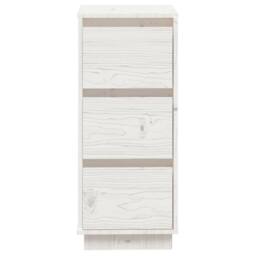 Berkfield Home Sideboard White 32x34x75 cm Solid Wood Pine - Size: 32 x 34 x 75 cm - thumbnail 5
