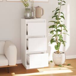 Berkfield Home Sideboard White 32x34x75 cm Solid Wood Pine - Size: 32 x 34 x 75 cm - thumbnail 3