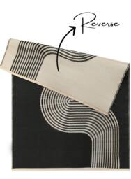 THE RUGS Reversible Weatherproof Outdoor Rug Wavy Line Black & Beige - Size: 150 cm x 220 cm - thumbnail 7