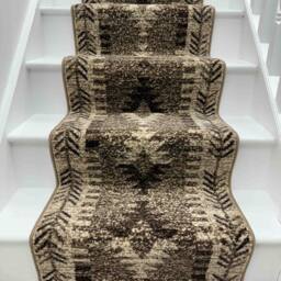 runrug Stair Runner Carpet for Staircases - Soft & Comfy, 9mm - 'Native' in Brown - Size: 70 cm x 600 cm - thumbnail 6
