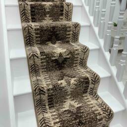 runrug Stair Runner Carpet for Staircases - Soft & Comfy, 9mm - 'Native' in Brown - Size: 70 cm x 600 cm - thumbnail 1
