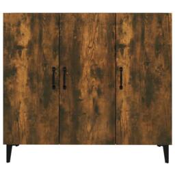 Berkfield Home Sideboard Smoked Oak 90x34x80 cm Engineered Wood in Brown - Size: 90 x 34 x 80 cm - thumbnail 5