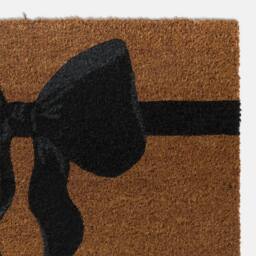 OHS Bow Print Non Slip Coir Mat Doormat Rug in Black - Size: 40 cm x 60 cm - thumbnail 4