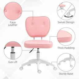 EONLION Vanity Task Chair with Adjustable Height in Pink - Size: 100 cm - thumbnail 5