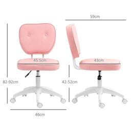 EONLION Vanity Task Chair with Adjustable Height in Pink - Size: 100 cm - thumbnail 2