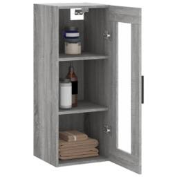 Berkfield Home Wall Mounted Cabinet Grey Sonoma 34.5x34x90 cm - thumbnail 5