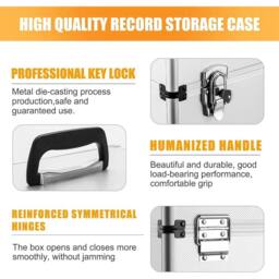 "Nordara 12"" Silver Vinyl LP Storage Case DJ Record Box" - thumbnail 4
