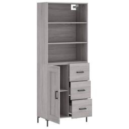 Berkfield Home Highboard Grey Sonoma 69.5x34x180 cm Engineered Wood - thumbnail 4