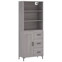 Berkfield Home Highboard Grey Sonoma 69.5x34x180 cm Engineered Wood - thumbnail 2