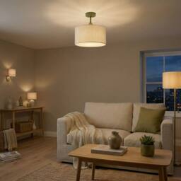 Happy Homewares Traditional Olive Green Ceiling Light Fitting to Hold Lamp Shades - thumbnail 6