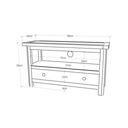 Cabinet Bits Lovere Off-White 1 Drawer TV Cabinet Brass Drop Handle - thumbnail 6