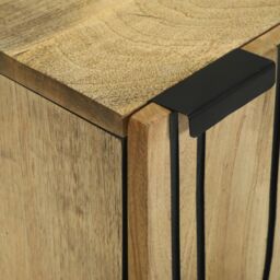 Berkfield Home Bathroom Cabinet 38x33.5x58 cm Solid Wood Mango & Engineered Wood in Beige - thumbnail 6