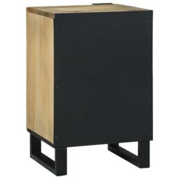 Berkfield Home Bathroom Cabinet 38x33.5x58 cm Solid Wood Mango & Engineered Wood in Beige - thumbnail 5