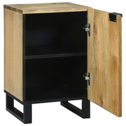 Berkfield Home Bathroom Cabinet 38x33.5x58 cm Solid Wood Mango & Engineered Wood in Beige - thumbnail 2