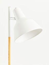 Orsina Slimline Design Of White Wood & Metal Floor Lamp, Sturdy & Stable Bedroom Lamp, Sleek Livingroom Lamp - thumbnail 6