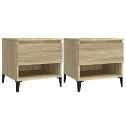 Berkfield Home Side Tables 2 pcs Sonoma Oak 50x46x50 cm Engineered Wood in Brown - Size: 50 x 46 x 50 cm - thumbnail 2