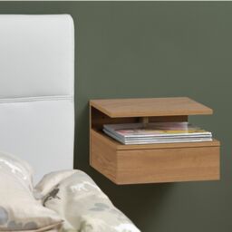 Furniture To Go Ashlan Bedside Table with 1 Drawer in Oak in Light Oak - thumbnail 6