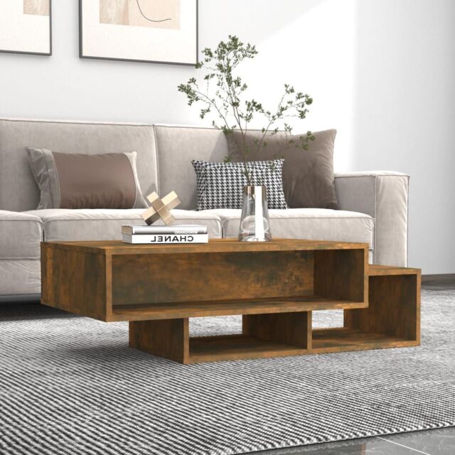 Berkfield Home Coffee Table Smoked Oak 105x55x32 cm Engineered Wood in Brown - Size: 105 x 55 x 32 cm - image 1
