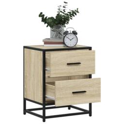 Berkfield Home Decorative Bedside Cabinets 2 pcs Sonoma Oak 40x31x50 cm Engineer in Light Tan - Size: 40 x 31 x 50 cm - thumbnail 4