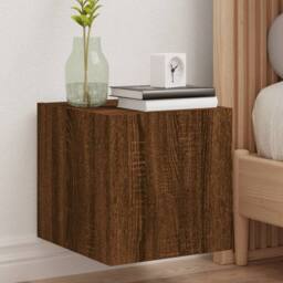 Berkfield Home TV Wall Cabinets with LED Lights 2 pcs Brown Oak 30.5x35x30 cm - thumbnail 2