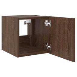 Berkfield Home TV Wall Cabinets with LED Lights 2 pcs Brown Oak 30.5x35x30 cm - thumbnail 9