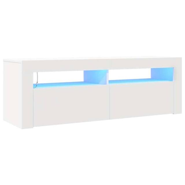 Berkfield Home TV Cabinet with LED Lights White 120x35x40 cm - Size: 120 x 35 x 40 cm - image 1